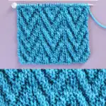 Chevron Rib Stitch pattern by Studio Knit in blue yarn color.