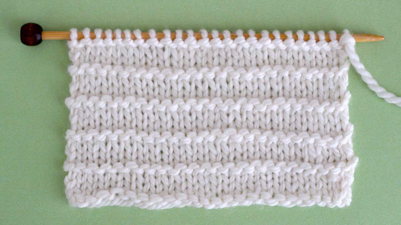 Purl Ridge Knit Stitch Pattern