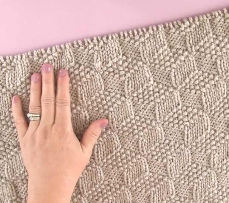 Knitted Blanket in Tumbling Blocks Pattern Studio Knit