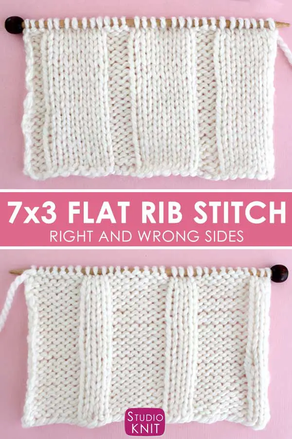 7x3 Flat Rib Stitch Knitting Pattern