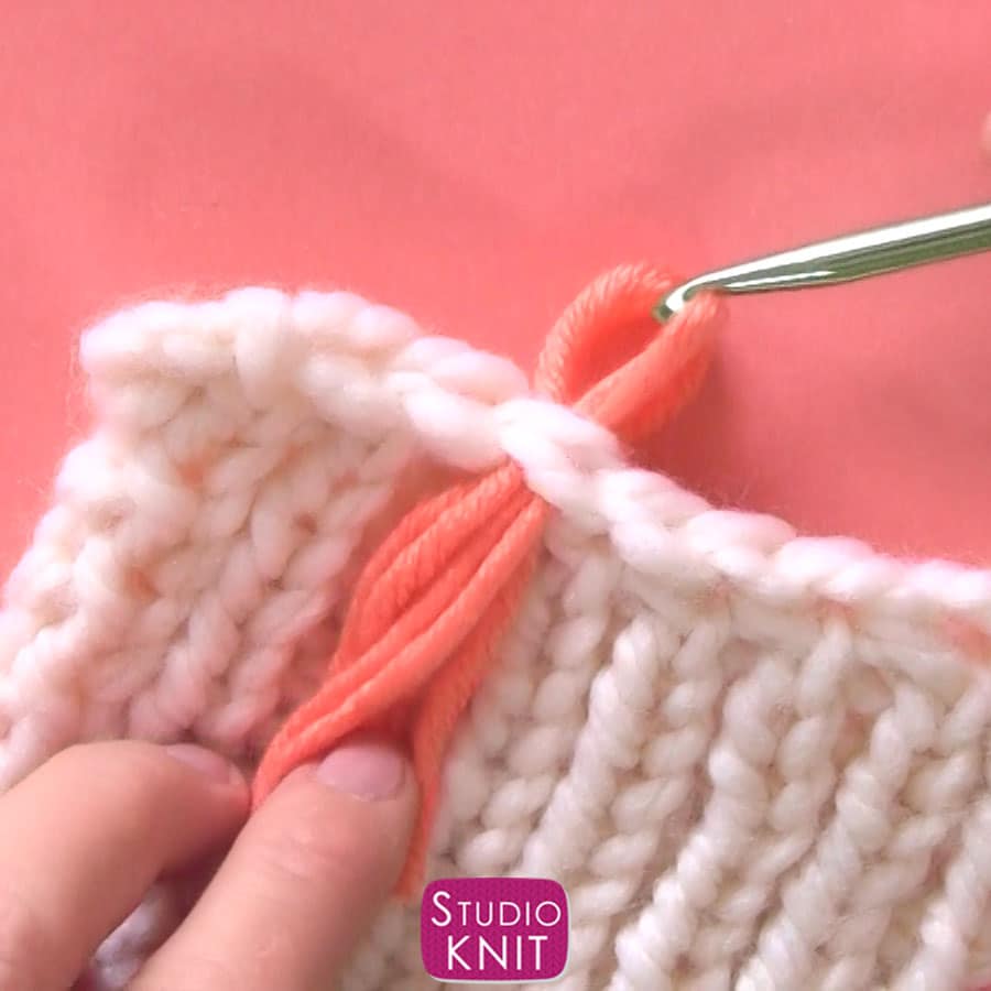 Adding Fringe with the Two-Row Bind Off knitting technique