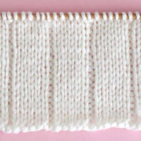 Knitted Swatch of 5x1 Flat Rib Stitch Pattern