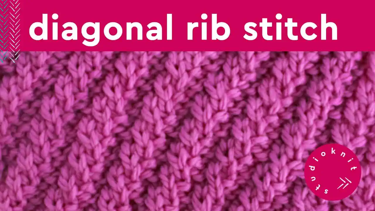 Diagonal Rib Knit Stitch Pattern