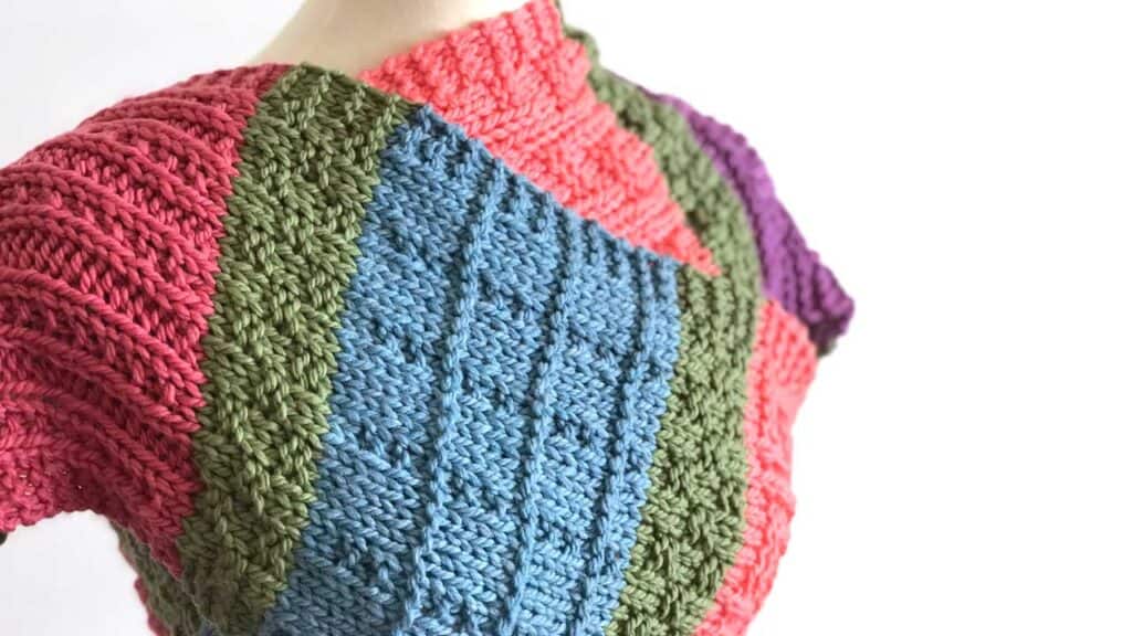 Colorful Easy Color Block Scarf Knitting Pattern