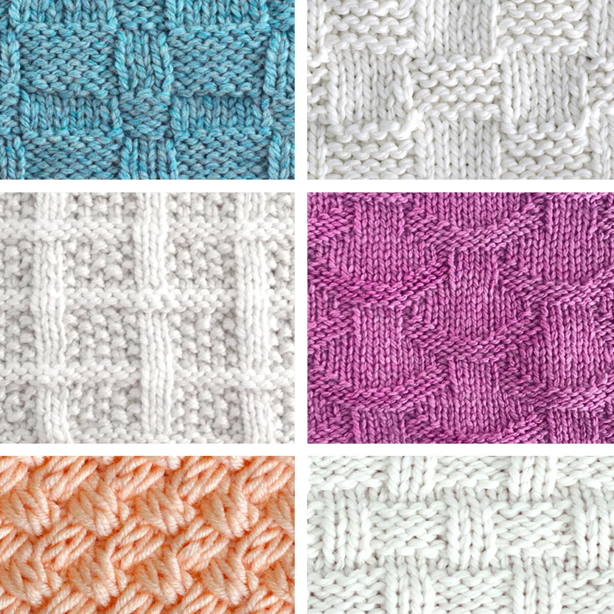 Collection of Basket Weave Knit Stitch Patterns