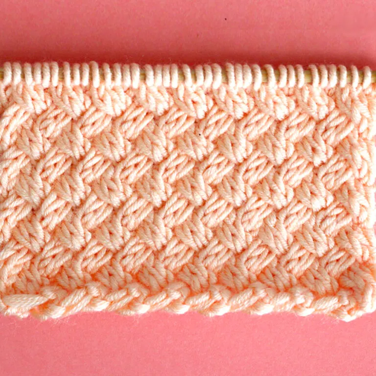 Diagonal Basket Weave Cable Stitch Knitting Pattern