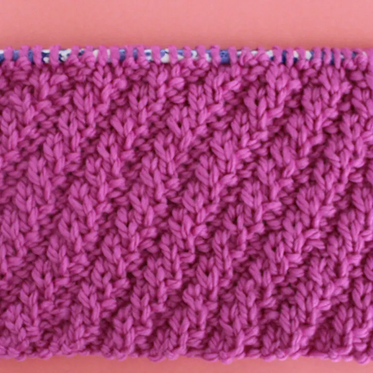 Diagonal Rib Stitch Knitting Pattern