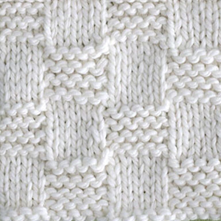 Garter Checkerboard Stitch Knitting Pattern for Beginners