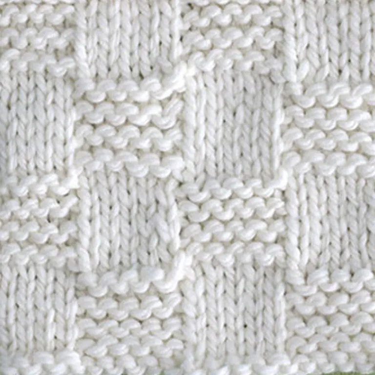 Garter Checkerboard Stitch Knitting Pattern for Beginners