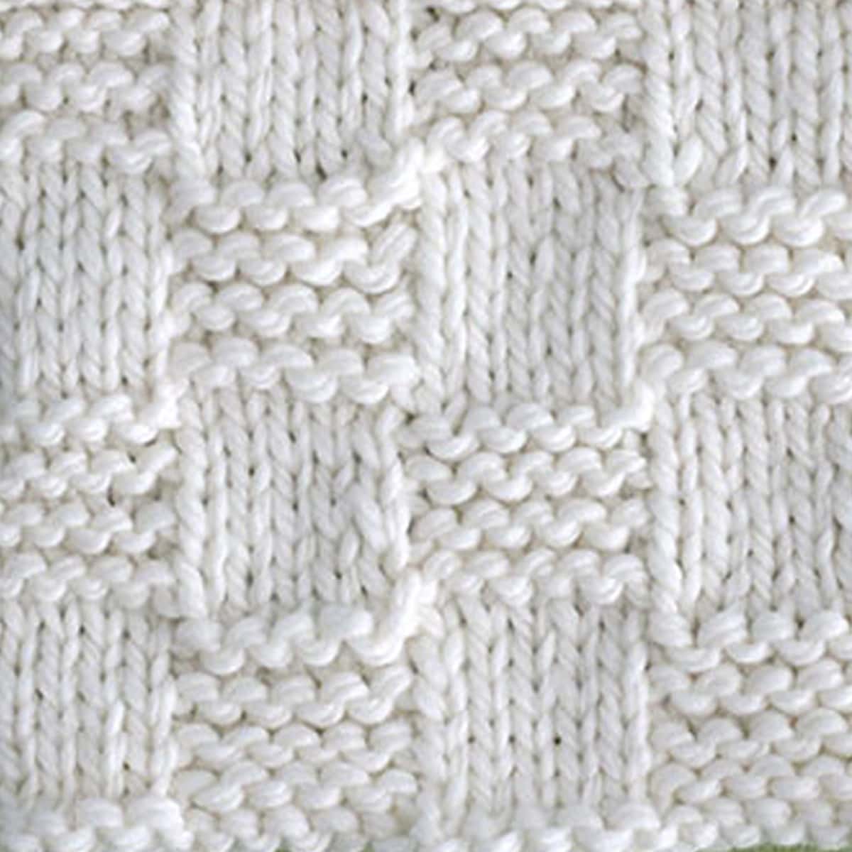 Garter Checkerboard Stitch Stickning Mönster för nybörjare | KGSAU