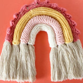 Knitted Rainbow Wall Handing with Rope