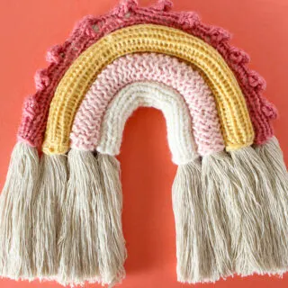 Knitted Rainbow Wall Handing with Rope