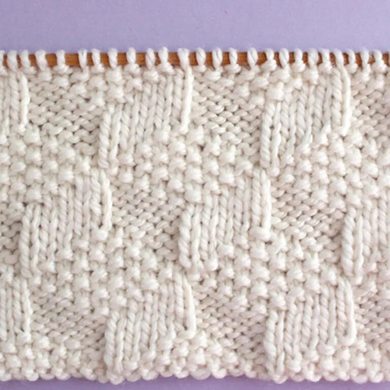 Tumbling Moss Block Stitch Knitting Pattern for Beginners