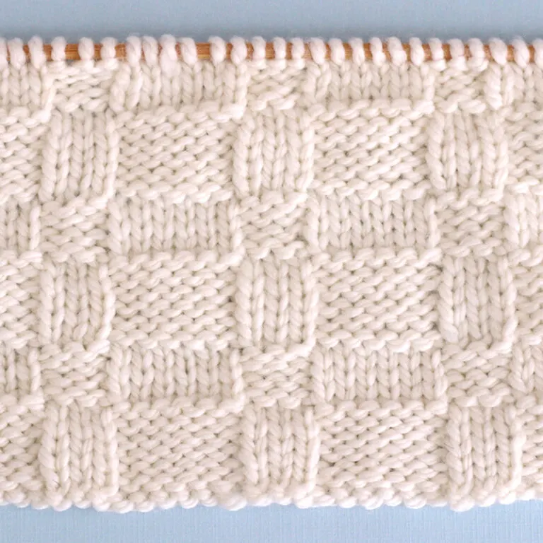Wide Basket Weave Stitch Knitting Pattern for Beginners