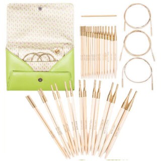 Addi-Click interchangable circular knitting needle set.