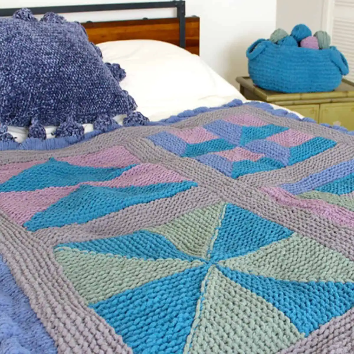 Bernat sampler shop knit blanket