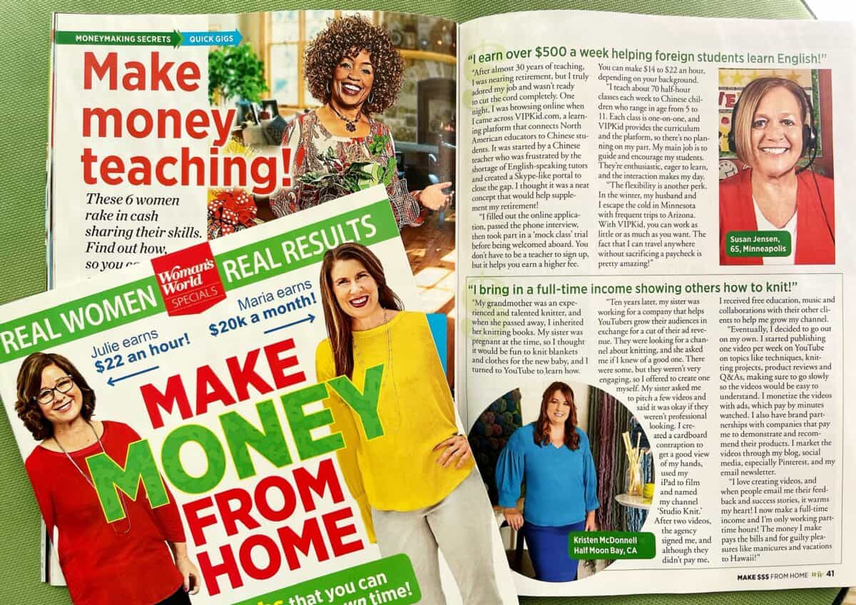 Women's World magazine featuring Kristen McDonnell from Studio Knit.
