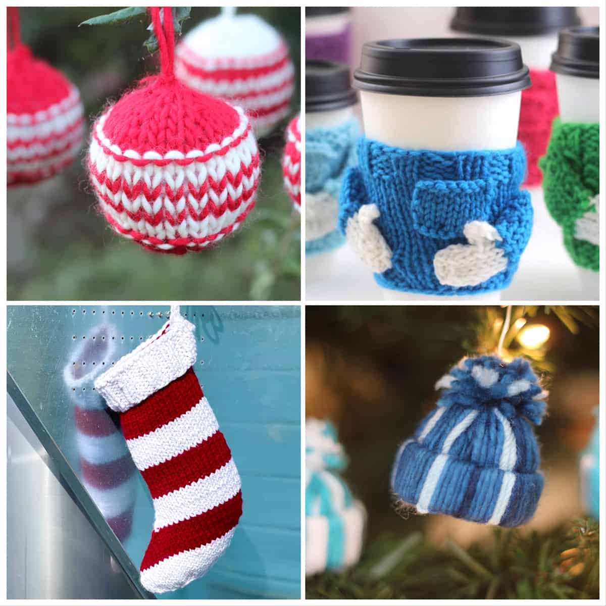 Collection of four Christmas Knitting Patterns by Studio Knit.