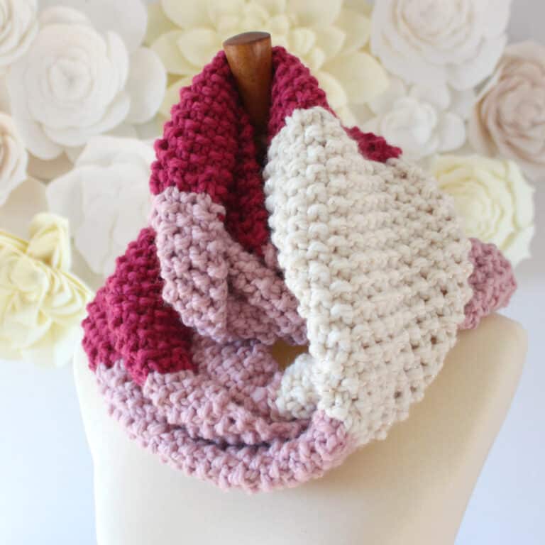 Seed Stitch Infinity Scarf Knitting Pattern