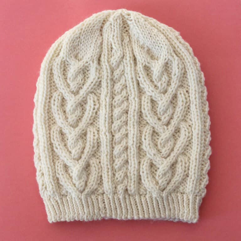 Twisted Love Heart Cable Knit Hat Pattern