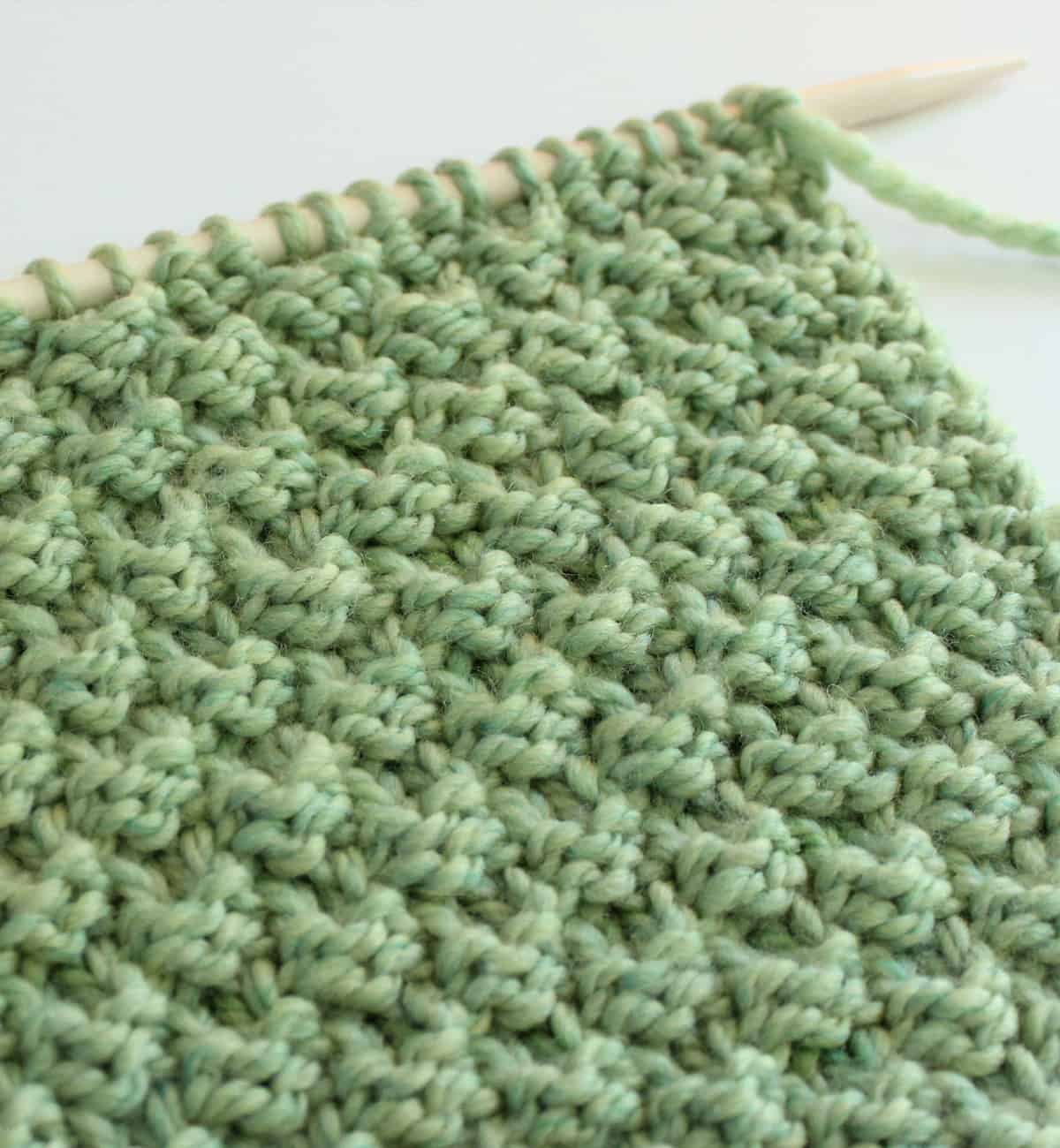 Double Moss Stitch Knitting Pattern for Beginners Studio Knit