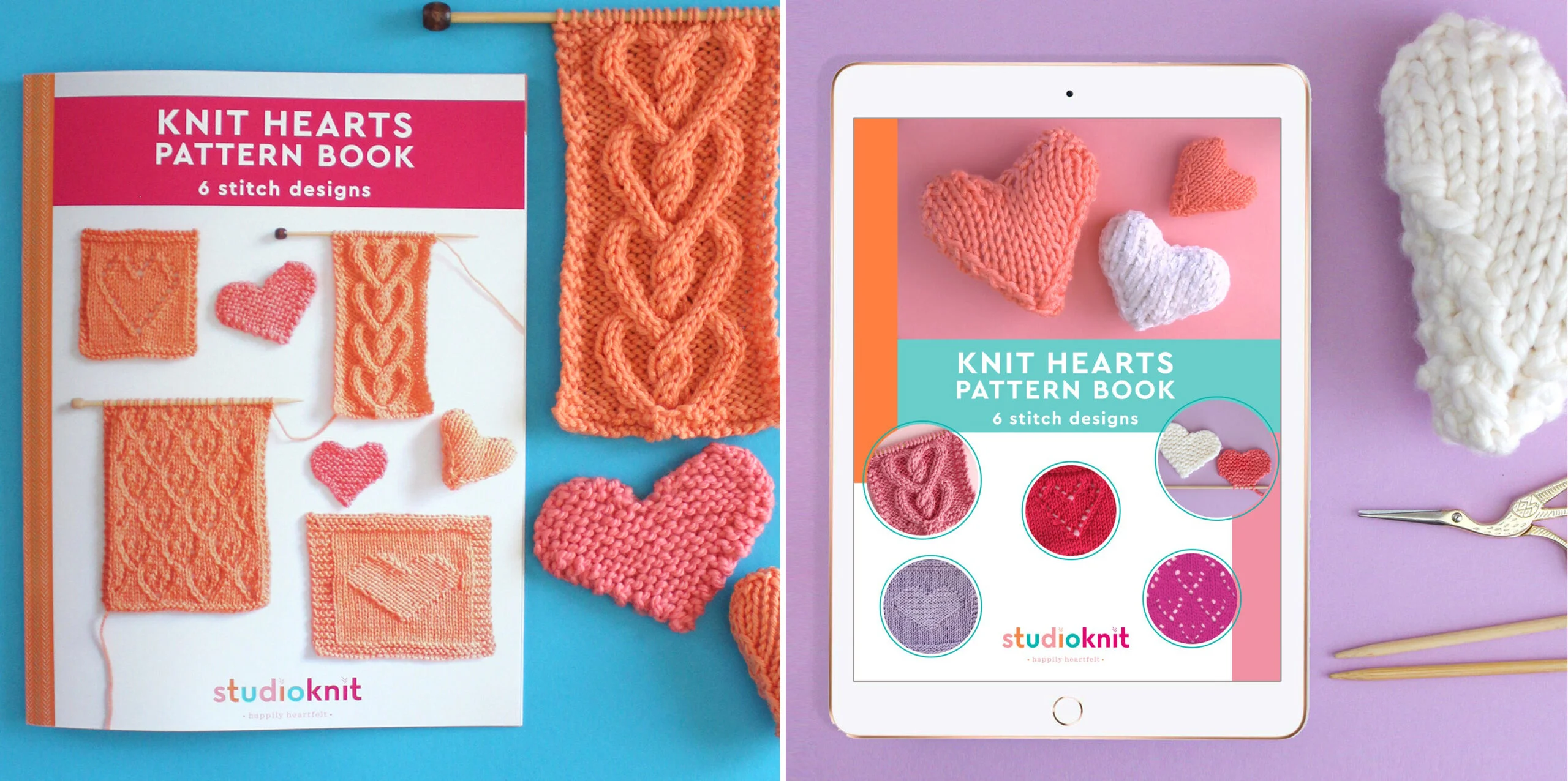 Knit Hearts Pattern Books - Printed and Digital Versions by Studio Knit