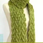 Meadow Vine Reversible Cable Scarf by Studio Knit.