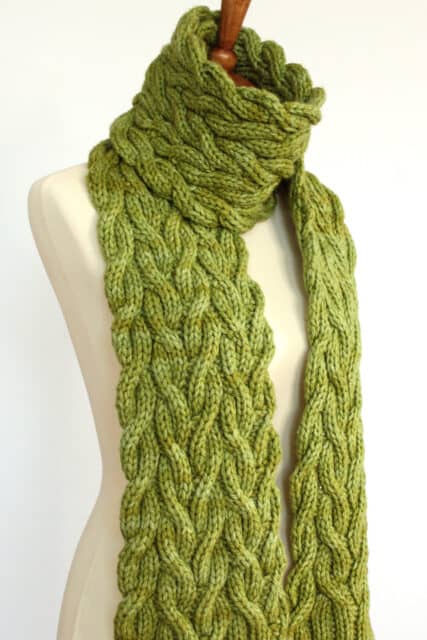 Meadow Vine Reversible Cable Scarf: Knitting Pattern - Studio Knit