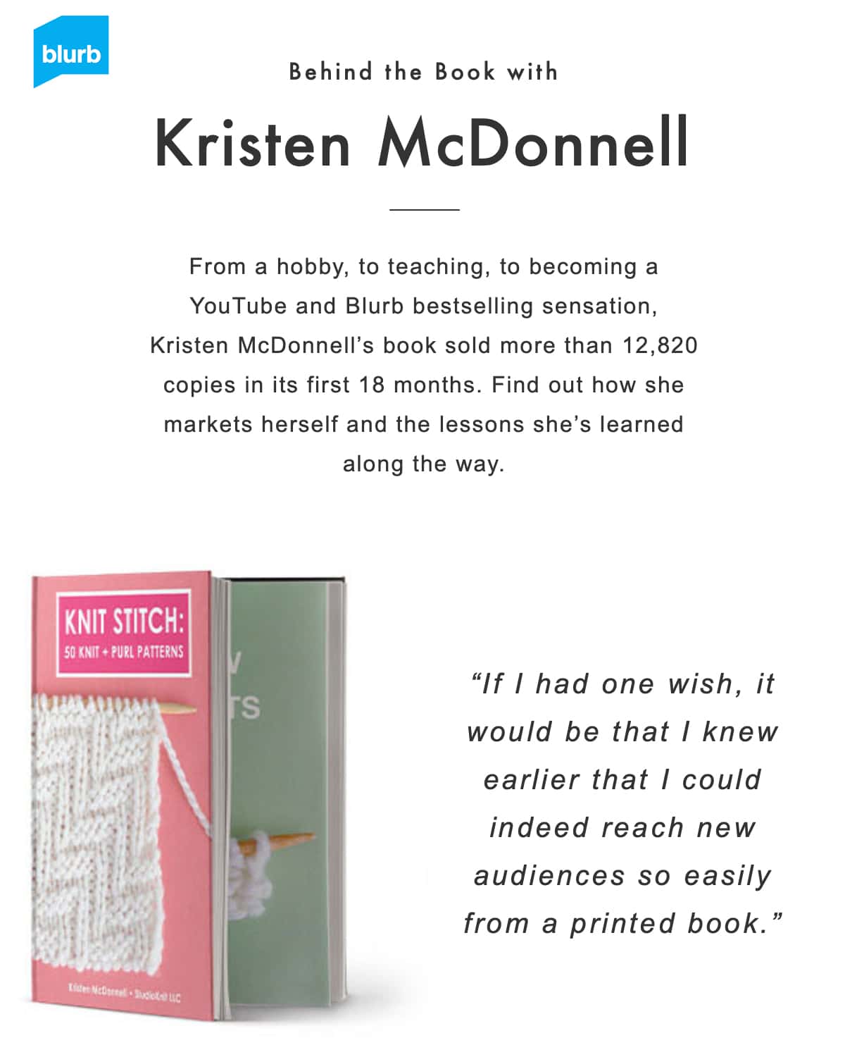 Behind the Book with Kristen McDonnell featured in Blurb Book's article.