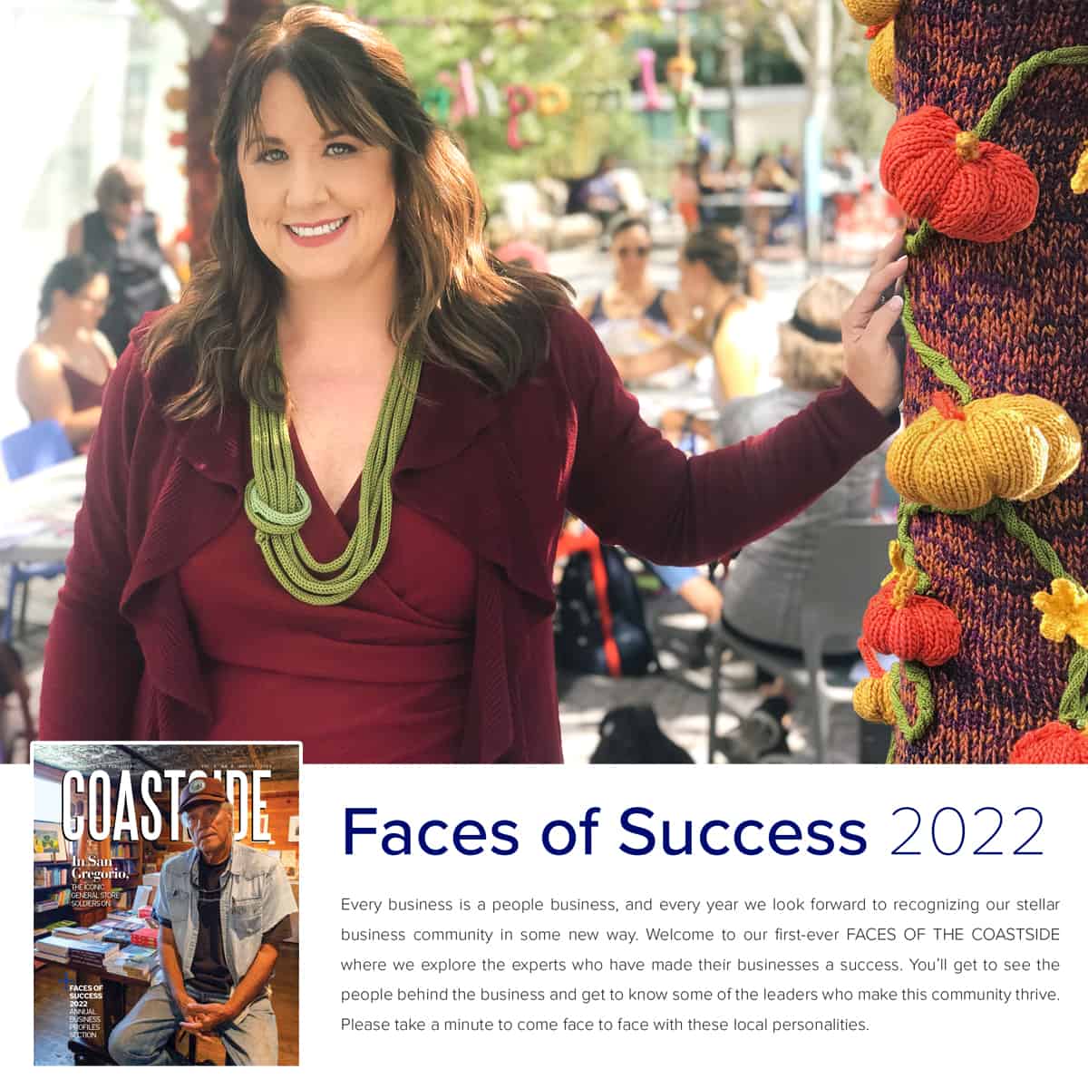 Kristen McDonnell in Faces of Success 2022 issue of Coastside magazine.