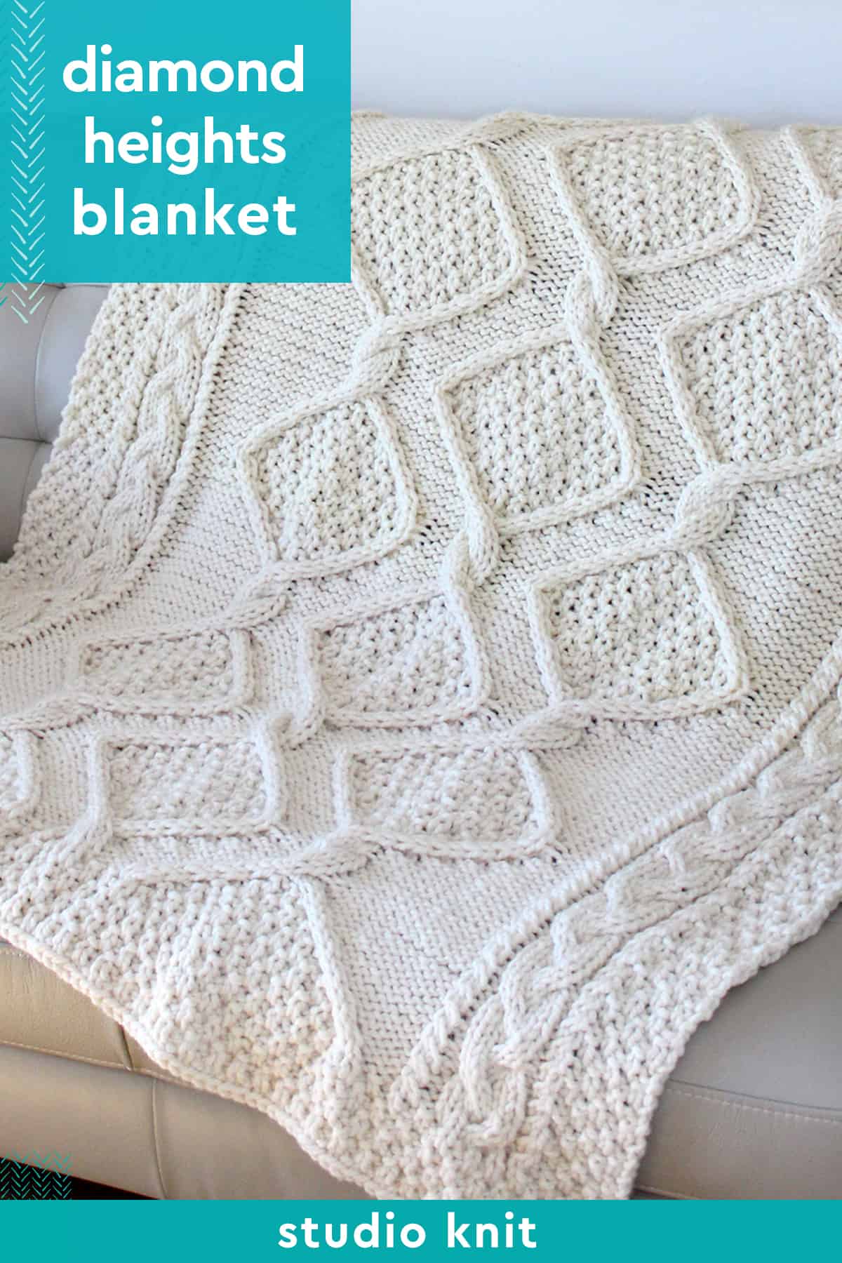Diamond Heights Cable Knit Blanket Pattern Studio Knit