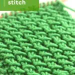 Bamboo Stitch texture knitted with green colored yarn on wooden needle by Studio Knit.