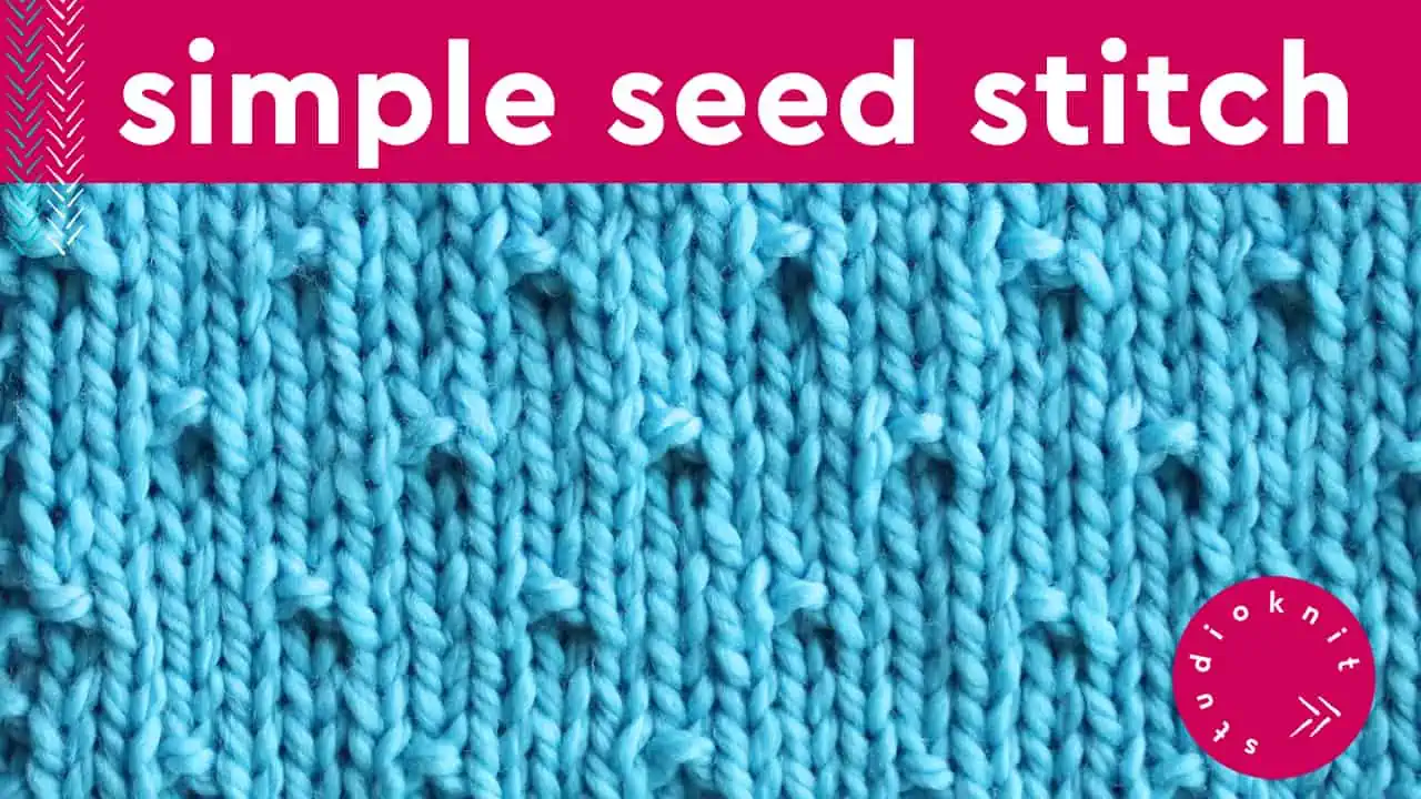 Simple seed knit stitch pattern in blue color yarn.