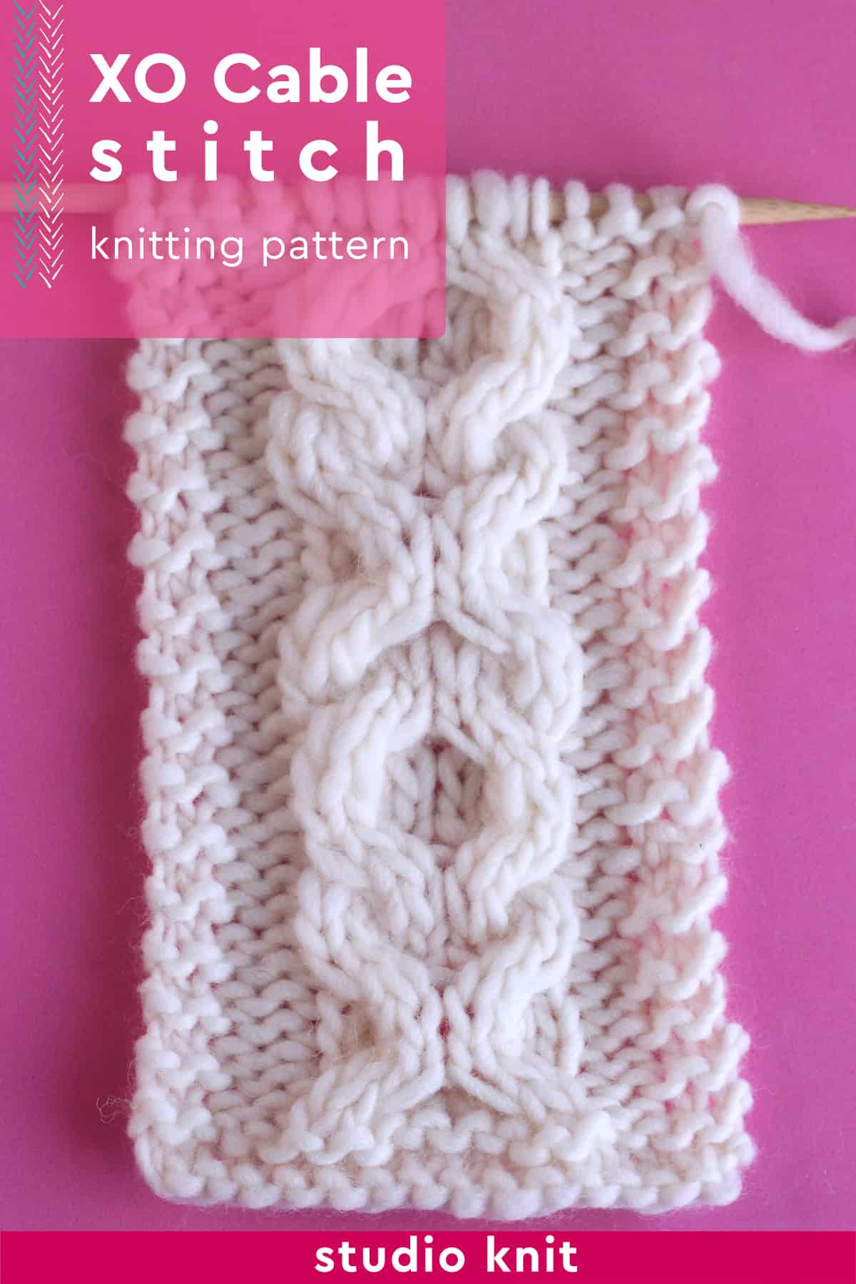 XO Cable Stitch Knitting Pattern (Hugs and Kisses) Studio Knit