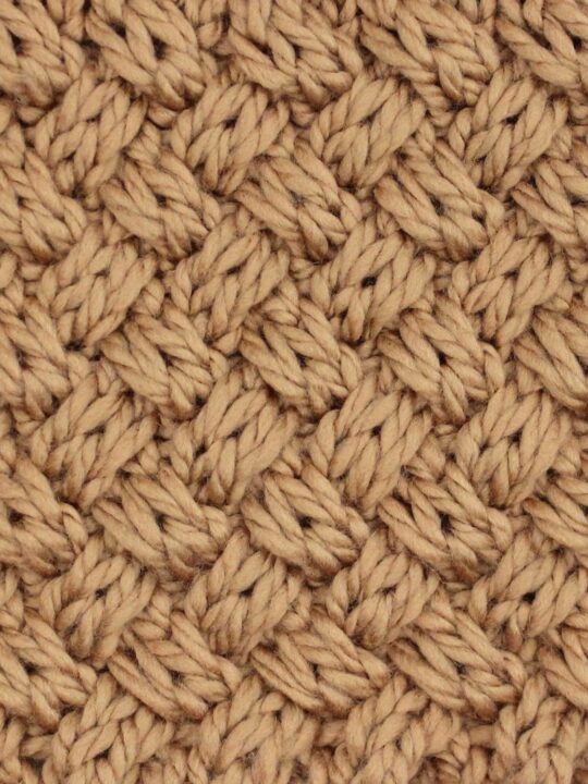 Diagonal Basket Weave Cable Stitch Knitting Pattern - Studio Knit