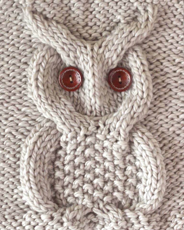 Owl Cable Knitting Pattern