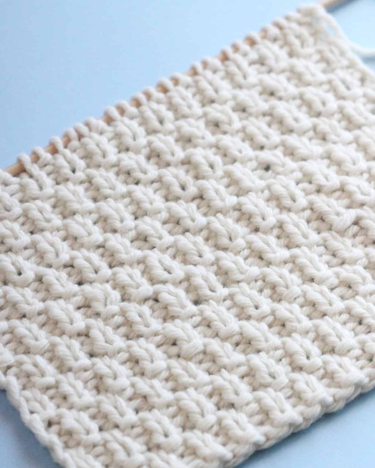 Close up of Swift Stitch knitting texture.